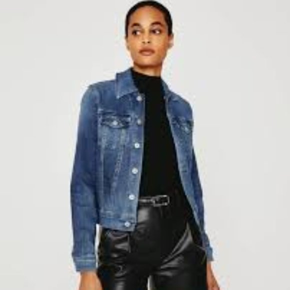 Chaqueta Denim AG Adriano Goldschmied Para Mujer - Corte Femenino, Botones, Costuras Visibles